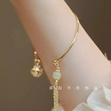 Hot-Selling Bracelet Welfare Model Bamboo Lotus Bracelet Chinese-Style Butterfly Peace Ins Student Bracelet Simple Best Friend Bracelet