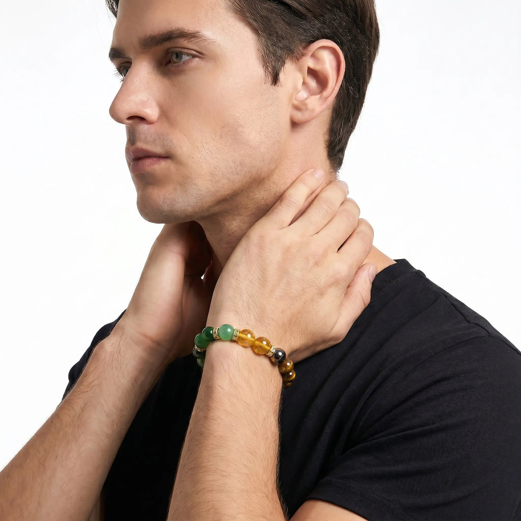 Money Bracelet with Black Onyx and Tiger'S Eye - Luck Bracelet - Attract Wealth, Abundance and Prosperity