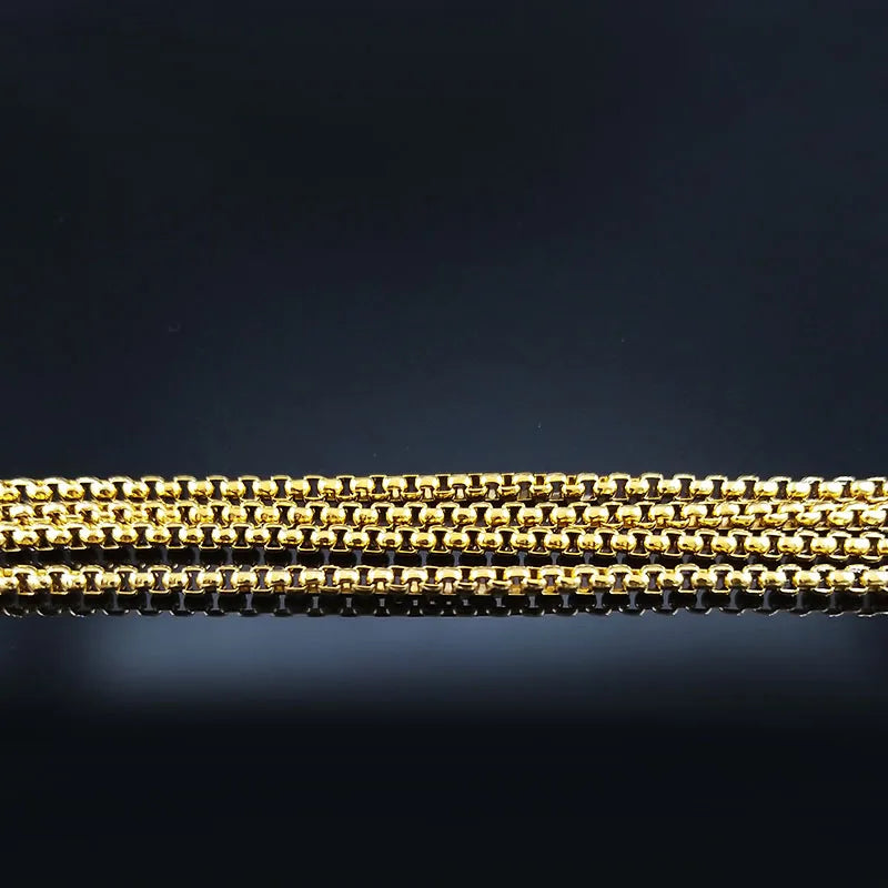 Stainless Steel Long Necklaces Gold Color round Flower Women Long Necklace Jewelry Sautoir Femme Long Acier Inoxydable