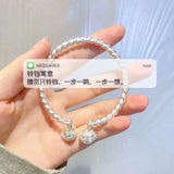 Hot-Selling Bracelet Welfare Model Bamboo Lotus Bracelet Chinese-Style Butterfly Peace Ins Student Bracelet Simple Best Friend Bracelet