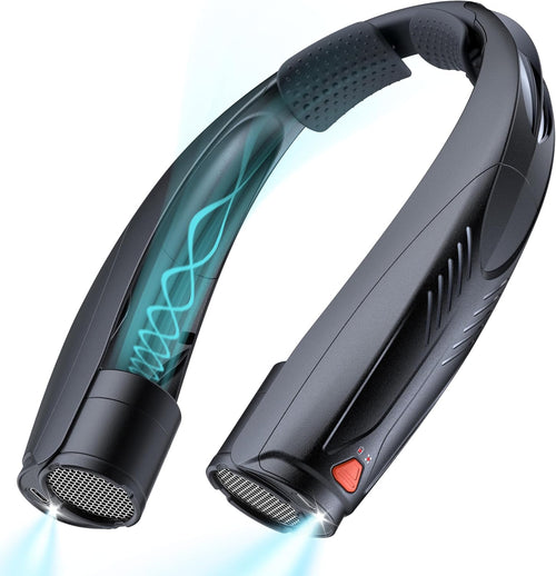 Portable Neck Fan, 6000Mah Rechargeable Personal Fan with 6 Speeds, up to 20 Hours Runtime, 360° Cooling Wearable Fan with LED Light, Hands-Free Fan for Travel Camping Outdoor