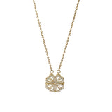 Creative Magnetic Folding Heart-Shaped Four-Leaf Clover Pendant Necklace Popular Jewelry Two Ways to Wear Unusual Party Gift