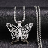 Bird Hummingbird Flower Necklace for Women Men Stainless Steel Gold Color Animal Pendant Necklaces Jewelry Collar Colibri N4626S