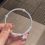 Hot-Selling Bracelet Welfare Model Bamboo Lotus Bracelet Chinese-Style Butterfly Peace Ins Student Bracelet Simple Best Friend Bracelet