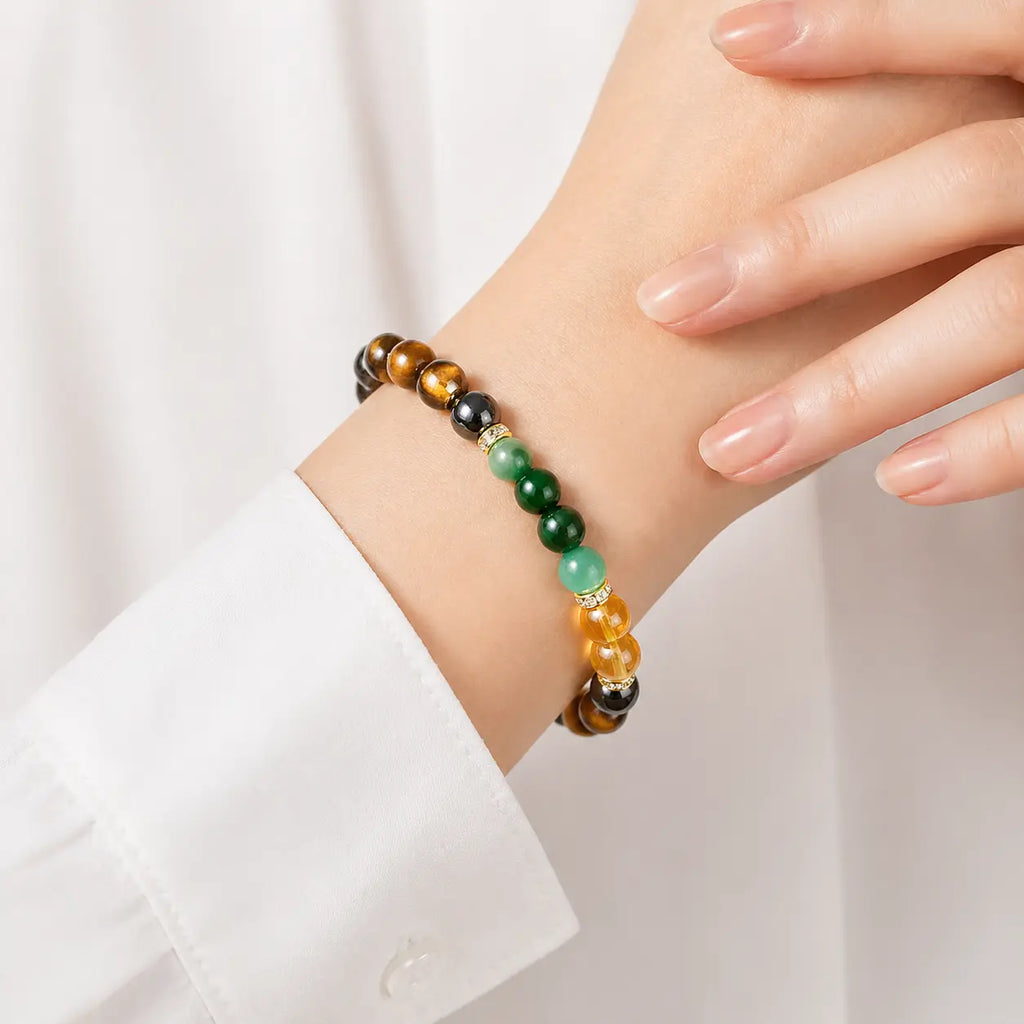 Money Bracelet with Black Onyx and Tiger'S Eye - Luck Bracelet - Attract Wealth, Abundance and Prosperity