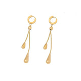 Adjustable Pull Droplet Lariat Necklace and Earrings