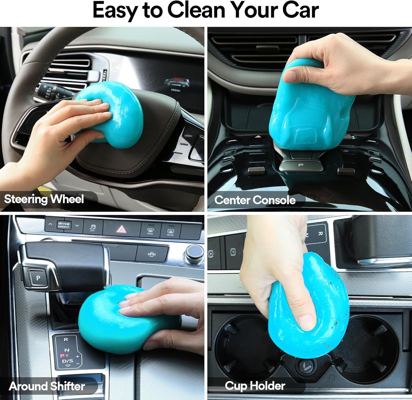 Car Cleaning Gel Blue and Car Cleaning Putty Blue 2Pack Bundle