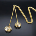 Stainless Steel Long Necklaces Gold Color round Flower Women Long Necklace Jewelry Sautoir Femme Long Acier Inoxydable