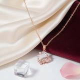 Rose Gold Tulip Zircon Necklace – Pendant for Women