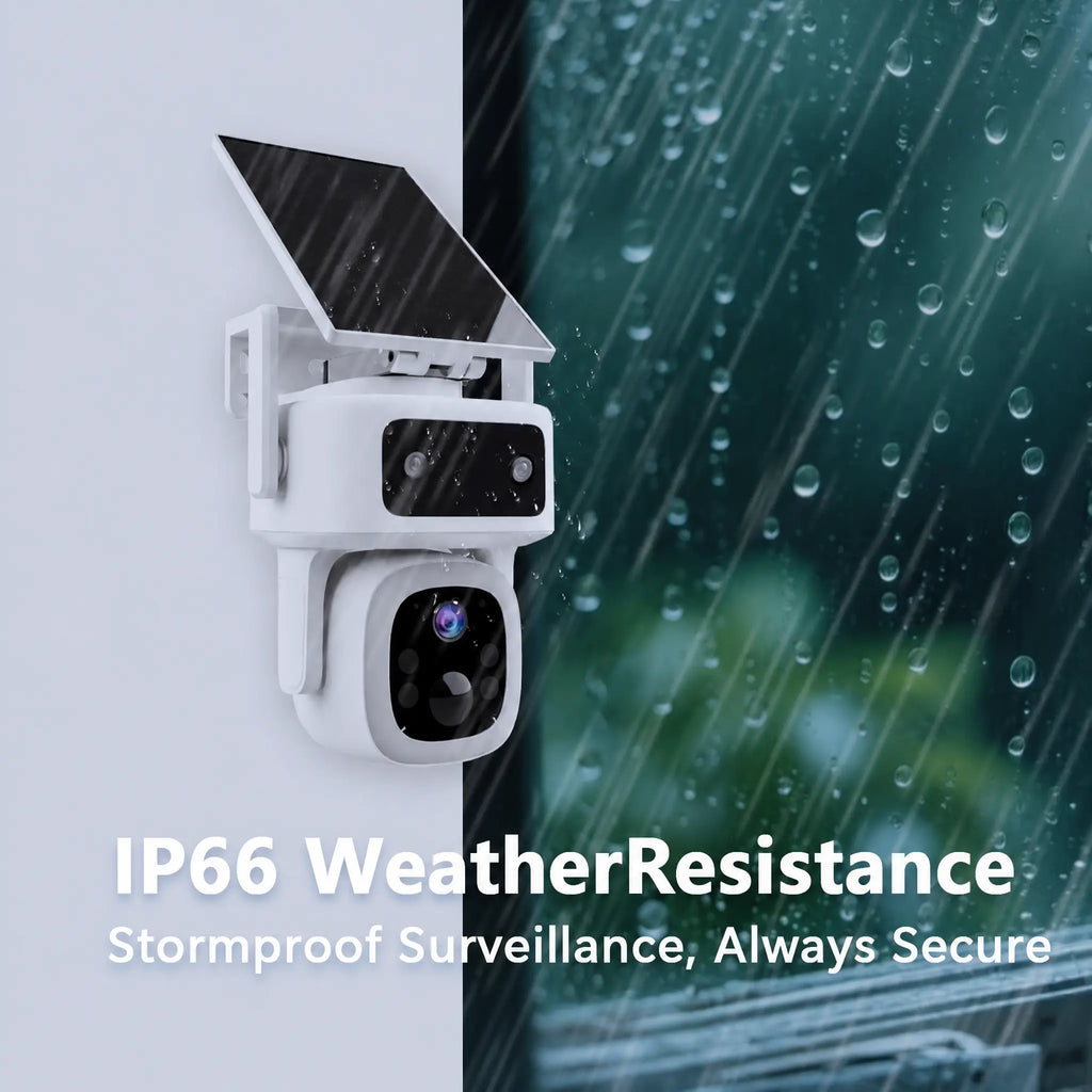4G LTE Solar Cellular Security Camera Outdoor Wireless, Lifetime Free Data&No Monthly Fee, No Wifi, 360° PTZ, 2K Night Vision, Human Tracking, PIR, 2-Way Audio, 32GB TF Card, IP66 Waterproof