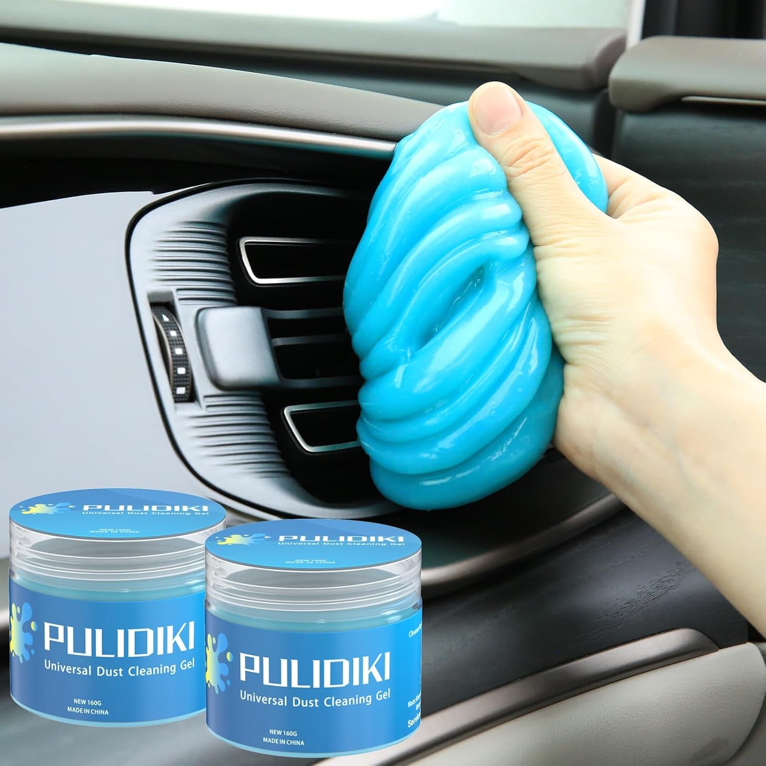 Car Cleaning Gel Blue and Car Cleaning Putty Blue 2Pack Bundle