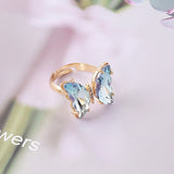 Women'S Gradient Butterfly Female Personality Trendy Fashion Rings