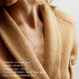 Minimalist Stainless Steel Pendant Necklace for Women Girls Gold Color Hammered Disc Dainty Necklaces Jewelry Wholesale